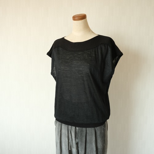 麻フレンチスリーブカットソー