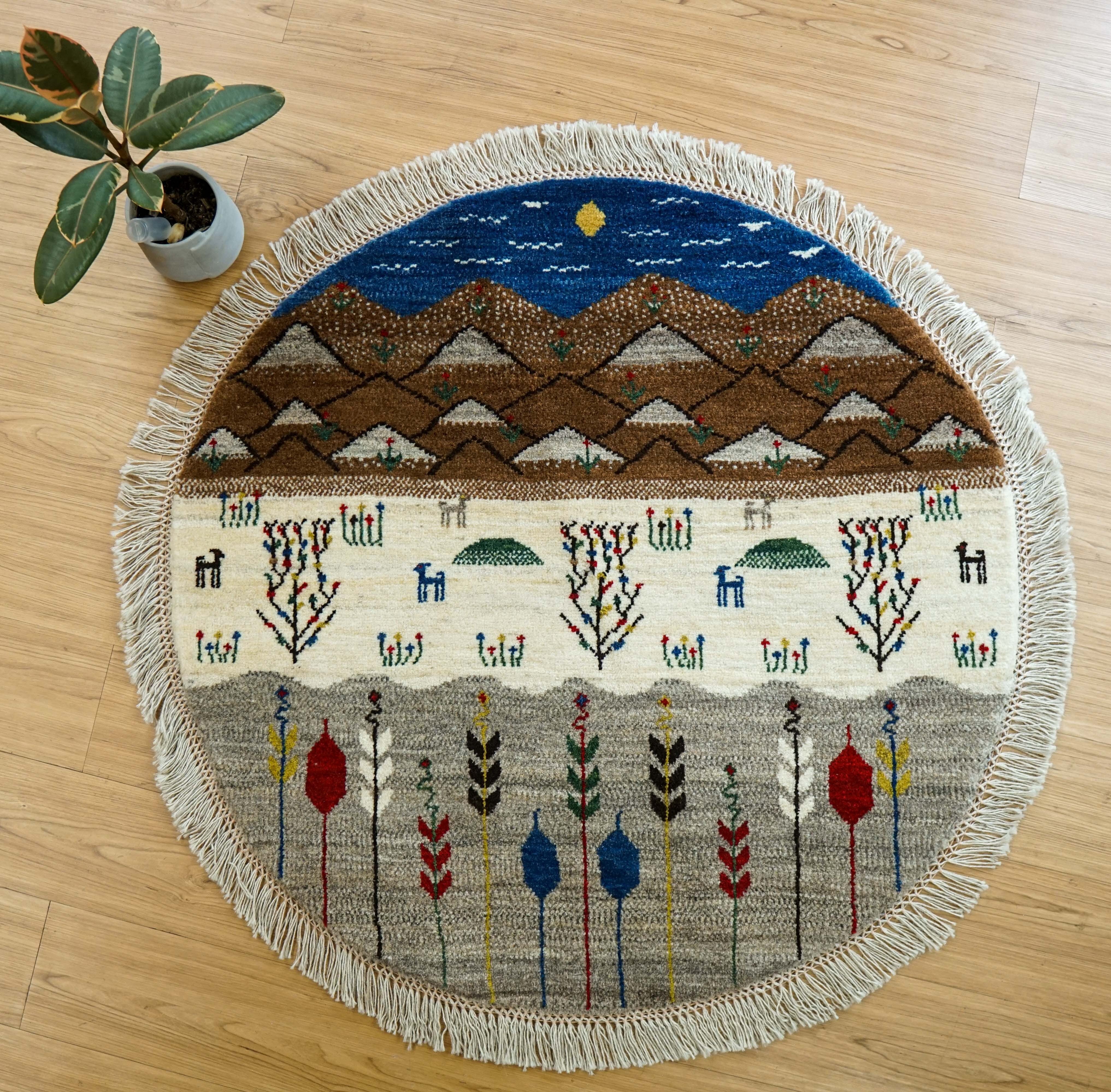 120×44cm ペルシャギャッベ アマレ族 ギャベ ランナー | Decorworks