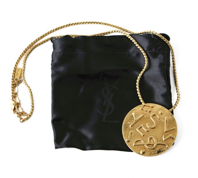 Yves Saint Laurent / イヴサンローラン YSL音符ゴールドチェーンネックレス