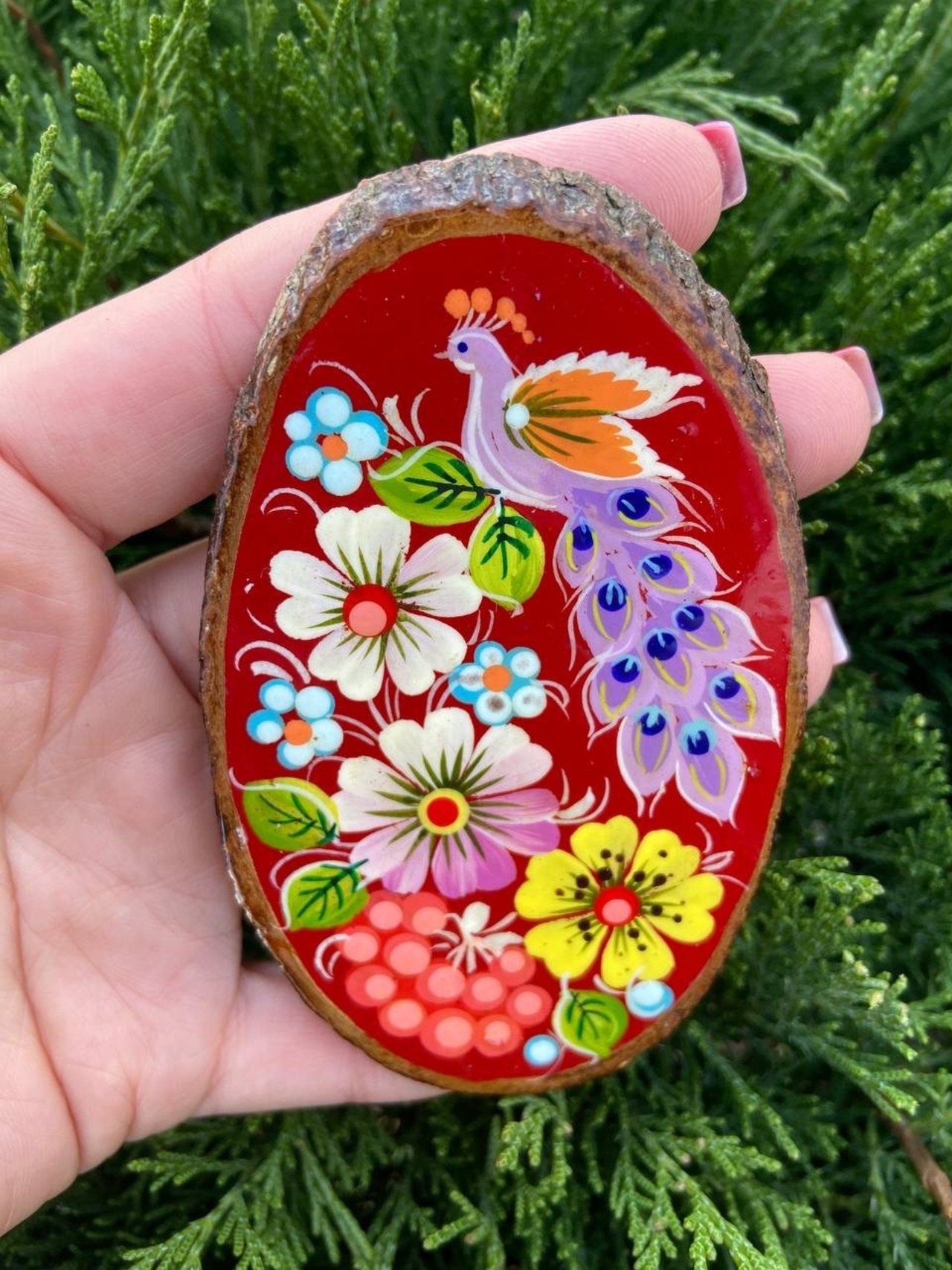 ペトリキフカ塗りのマグネット ペトリキウカ村（Khomenko製作） - 2