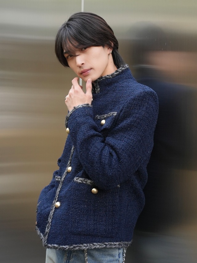 【ALUDE】Twisted weave lame design tweed jacket