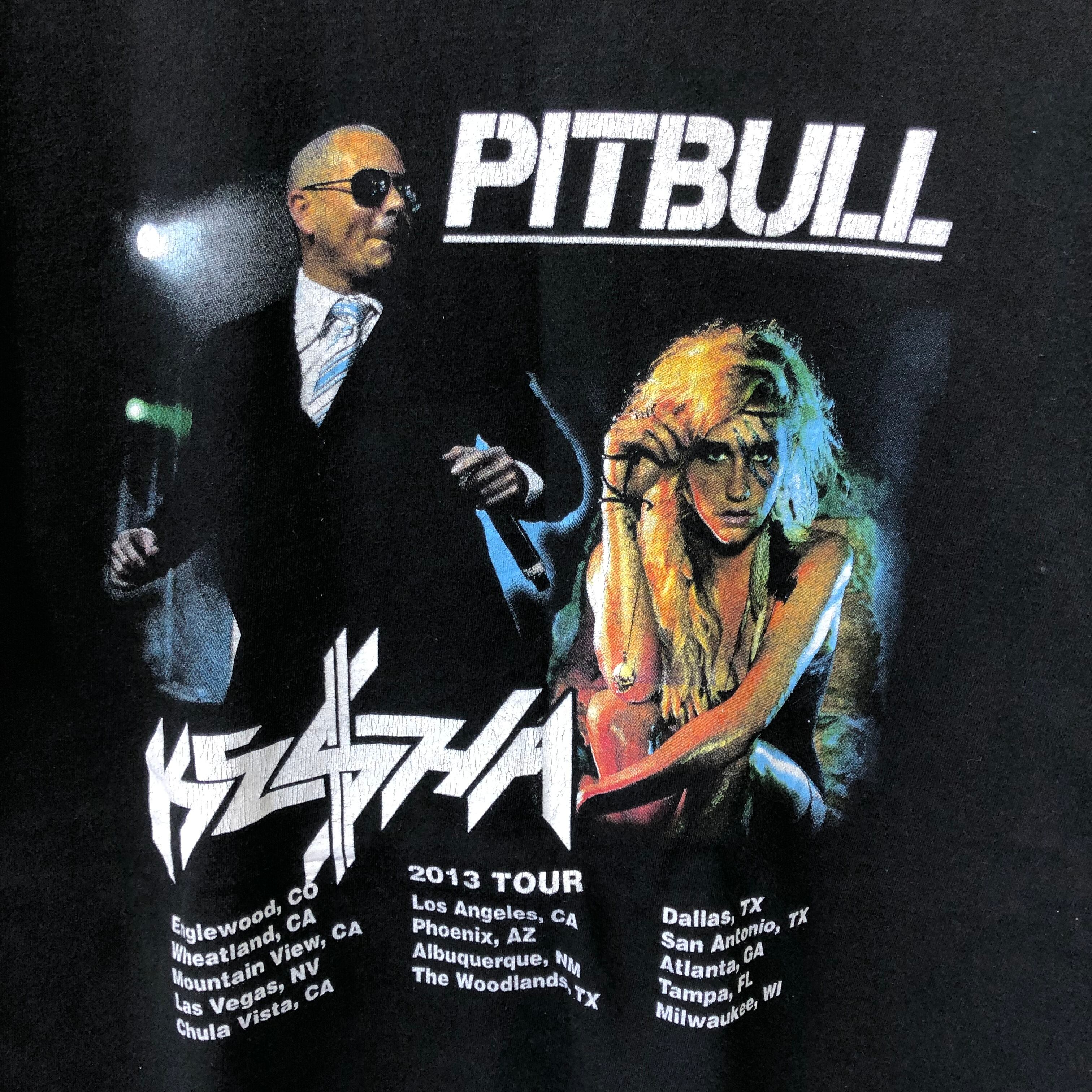 ファッショ Pitbull 7分袖 プリント L相当 Vdlpo M ピットブル ラグラン ツアーtシャツ わずユニセ