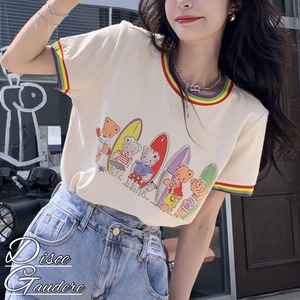 【韓国通販 dgo】round neck animal design T-shirt （B1137）