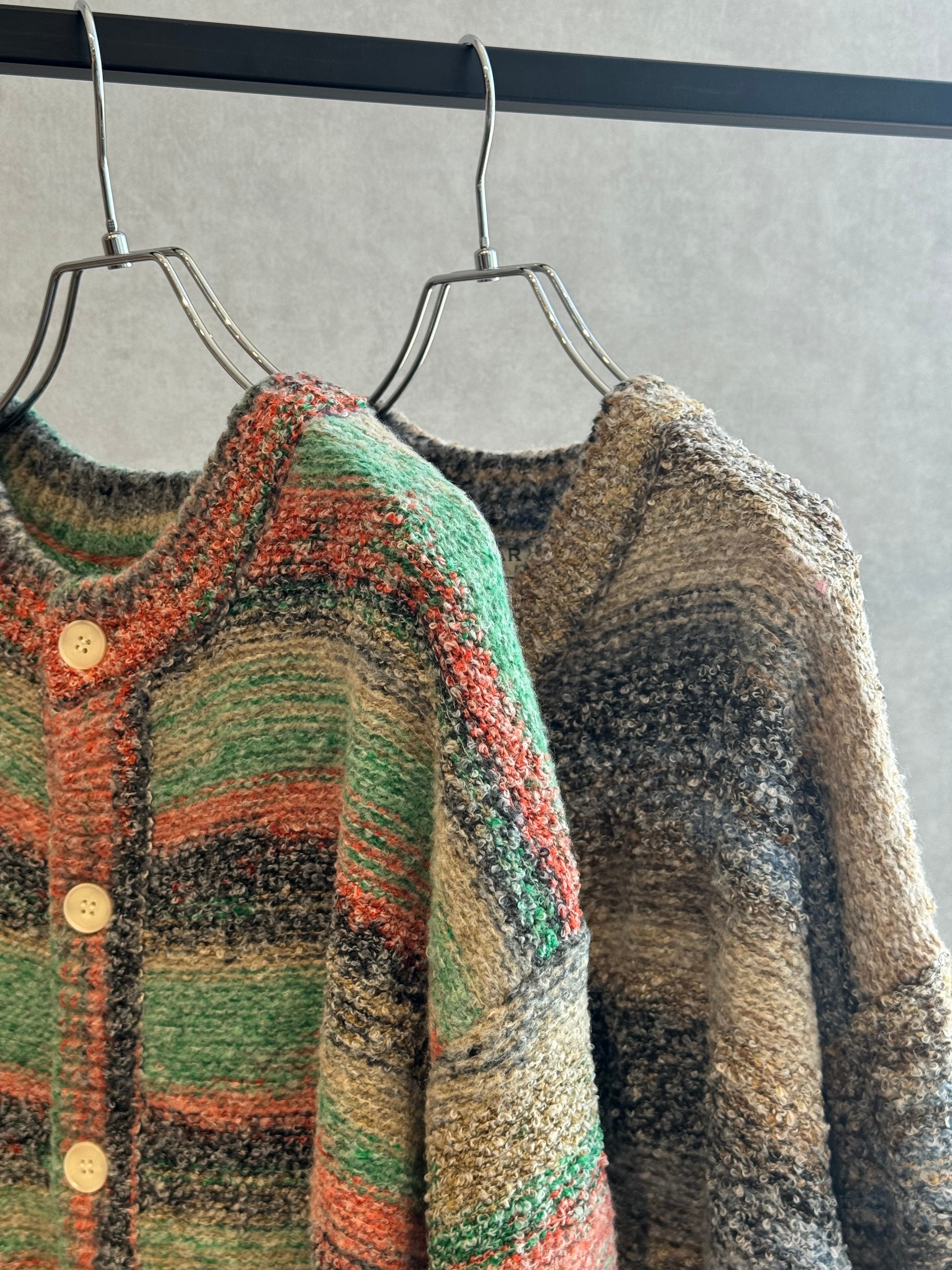 loop yarn mix border cardigan