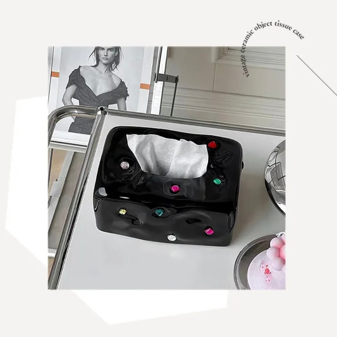 jewel tissue case 3colors / ジュエル ティッシュ ケース カバー