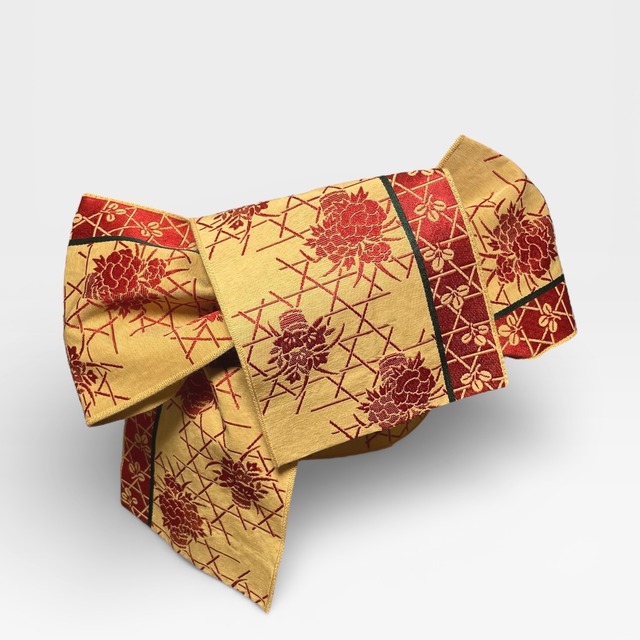 桶花模様 半幅帯