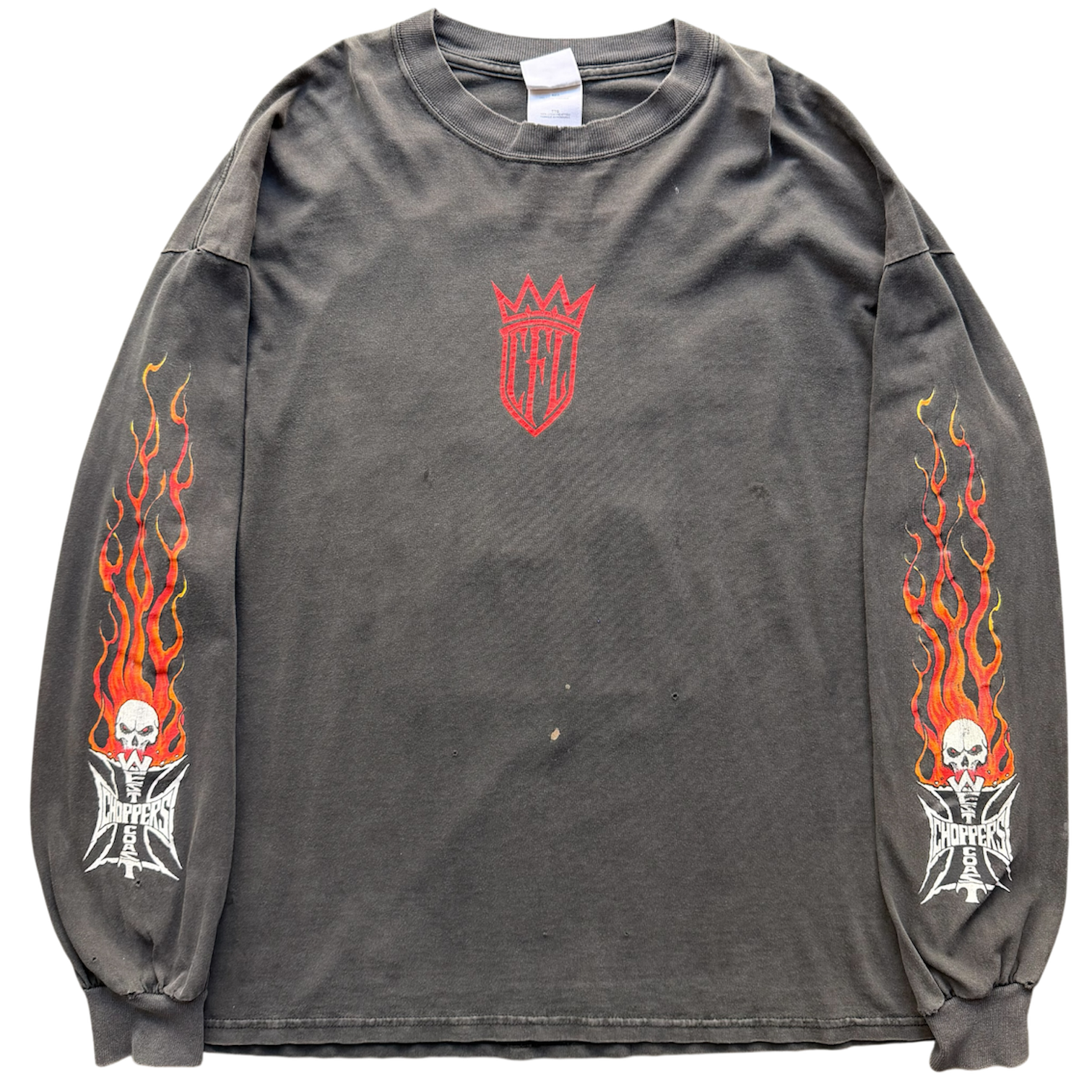 West Coast Choppers Skull Flame Longsleeve Tee