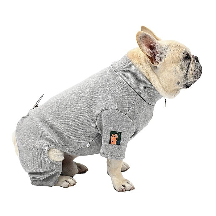裏起毛 ロンパース 犬服 フレブル フレンチブルドッグ 着丈 調整可能