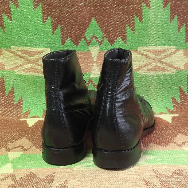 70s~ Doublewear Executive Cap-Toe Black Kidskin Boots(8 E 70s~ Doublewear Executive Cap-Toe Black Kidskin Boots(8 E