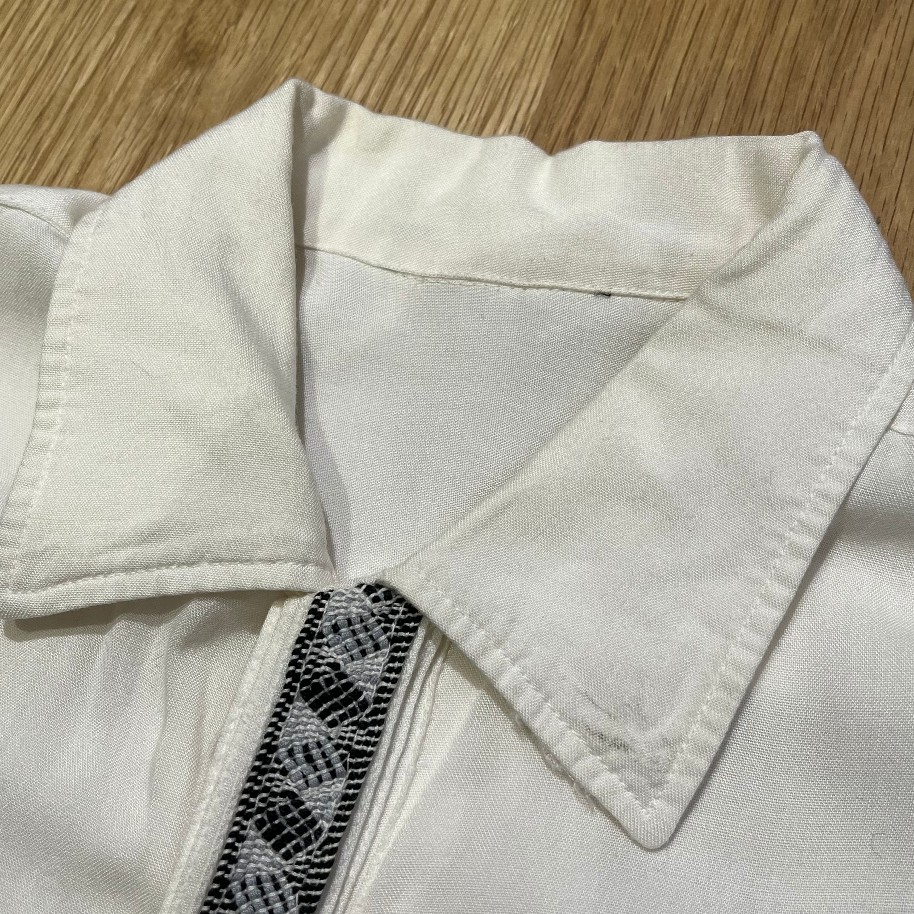 60s White Rayon Shirts 60年代 レーヨンシャツ 白 ホワイト M位