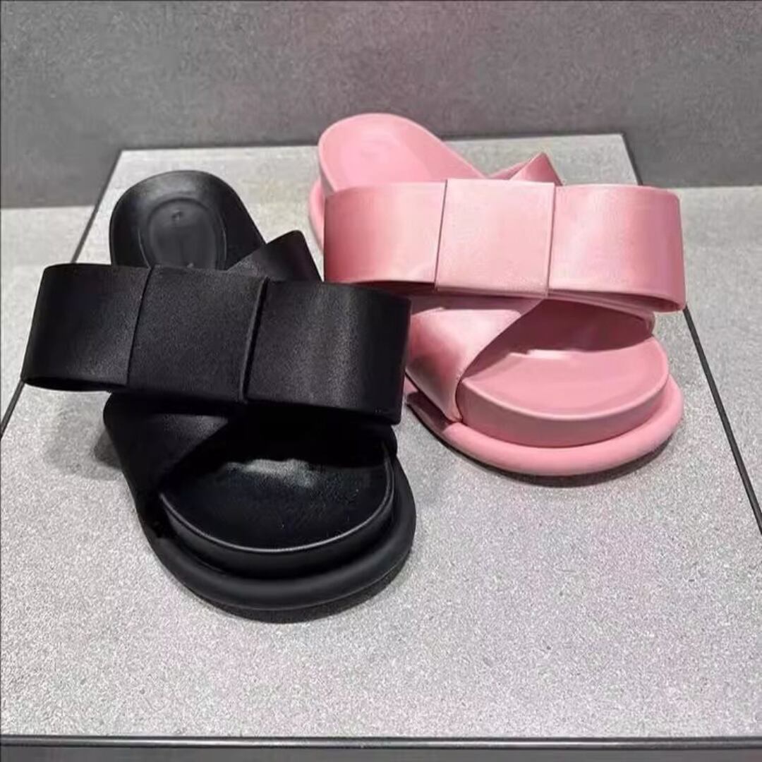 サテン リボン フラット サンダル/2color 3412545