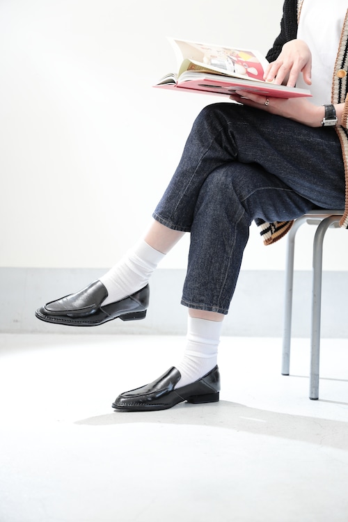 Almond Leather Loafer(艶ありブラック)KI-0014