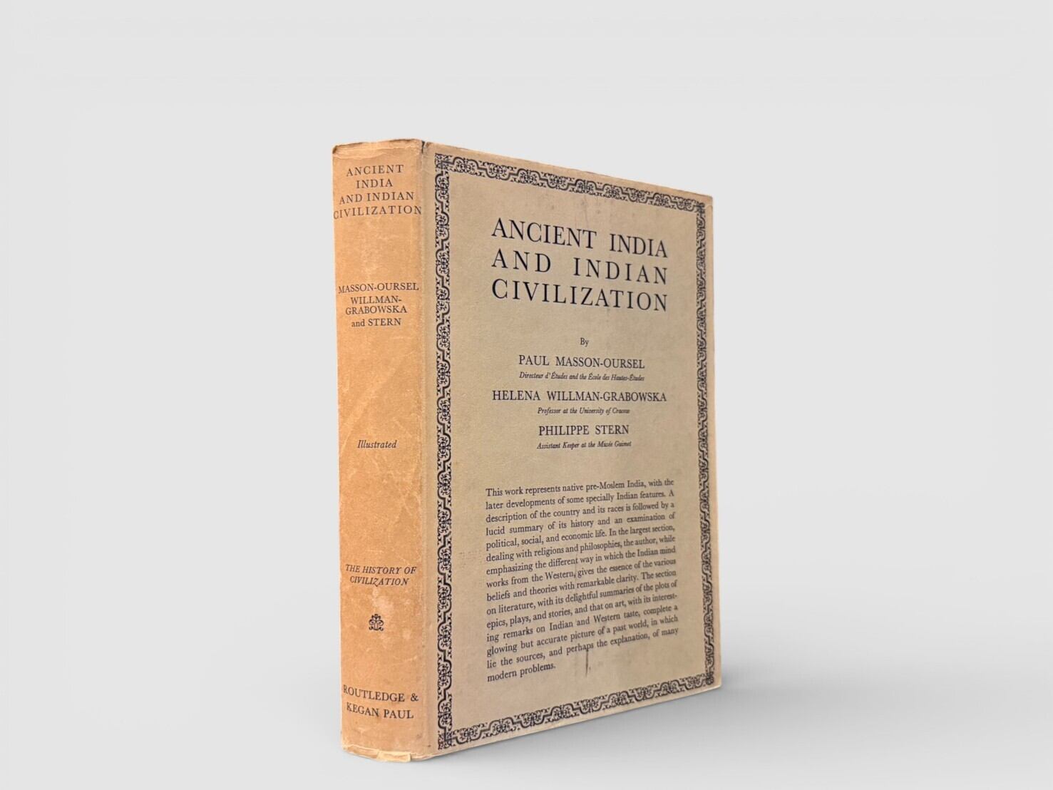【SR034】【REPRINT】Ancient India and Indian Civilization(1967) /Paul Masson-Ourselm, Helena de Willman-Grabowska, Philippe Stern
