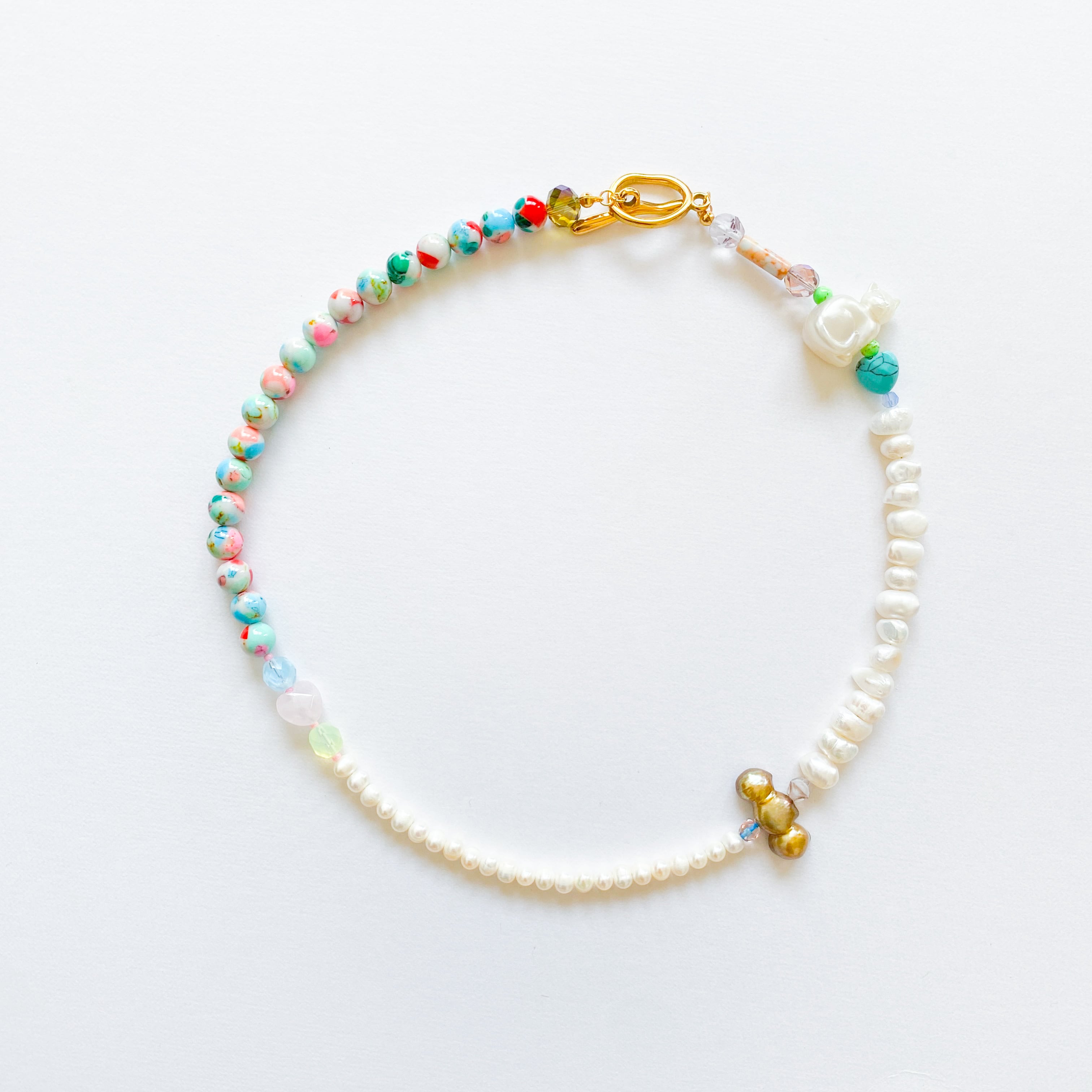 淡水パールとビーズのネックレス(たまに天然石）