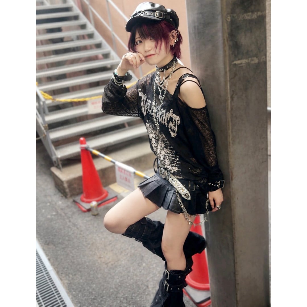 9/21 完売BLACK再入荷！】新作☆クロスワンショルギャザースラブロンT
