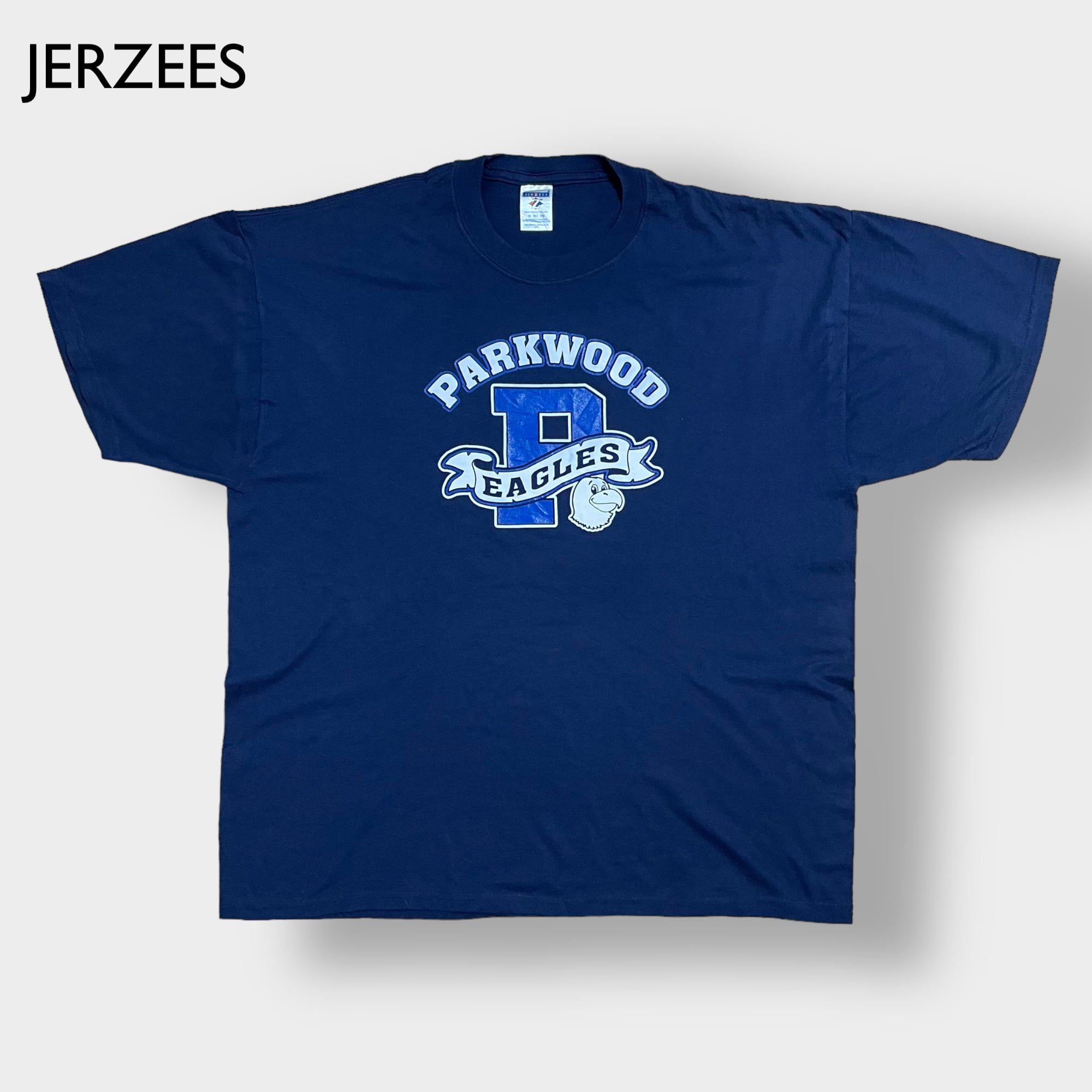 L.L.Bean ダウンベスト 90s〜00s オールドタグ ブラック 古着 JERZEES】2XL ビッグシルエット イラスト アーチロゴ Tシャツ PARKWOOD