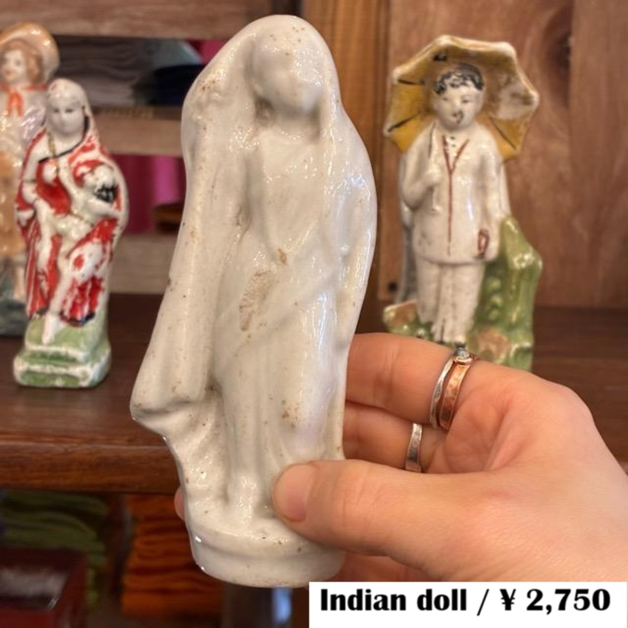 India Seto Novelty　インド　セトノベルティ　D　ヴィンテージ　アンティーク　瀬戸焼　瀬戸物　戦前　1940年代　日本製　インド製　陶器　インド人形