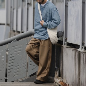 Single pocket long sleeve denim shirt 0191