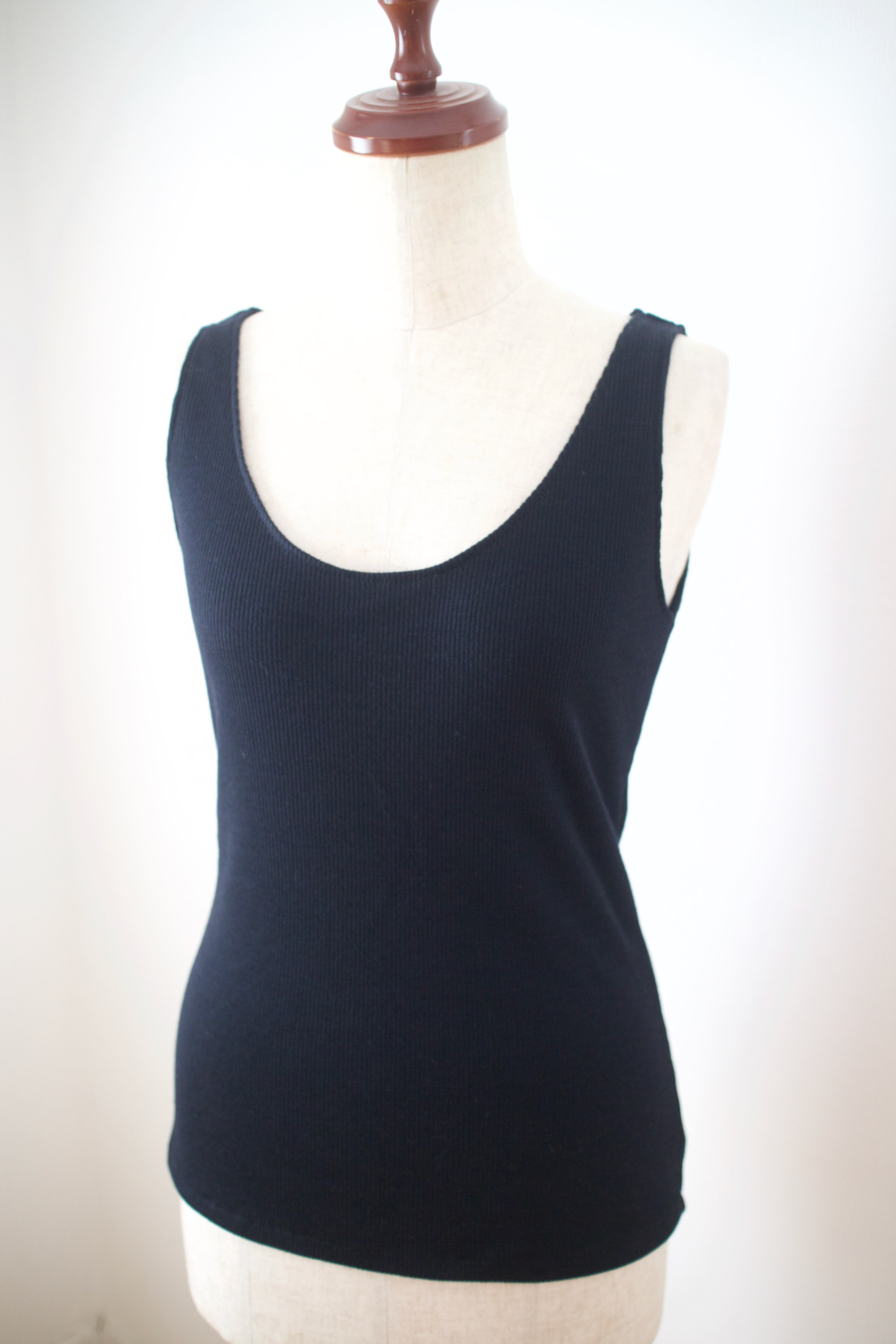 ウール100% <ウールリブタンクトップ> ダークネイビー