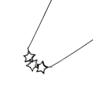 TIFFANY silver triple star pendant necklace