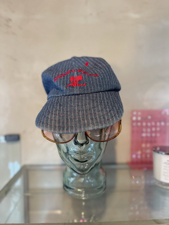 Courrèges logo embroidery denim cap