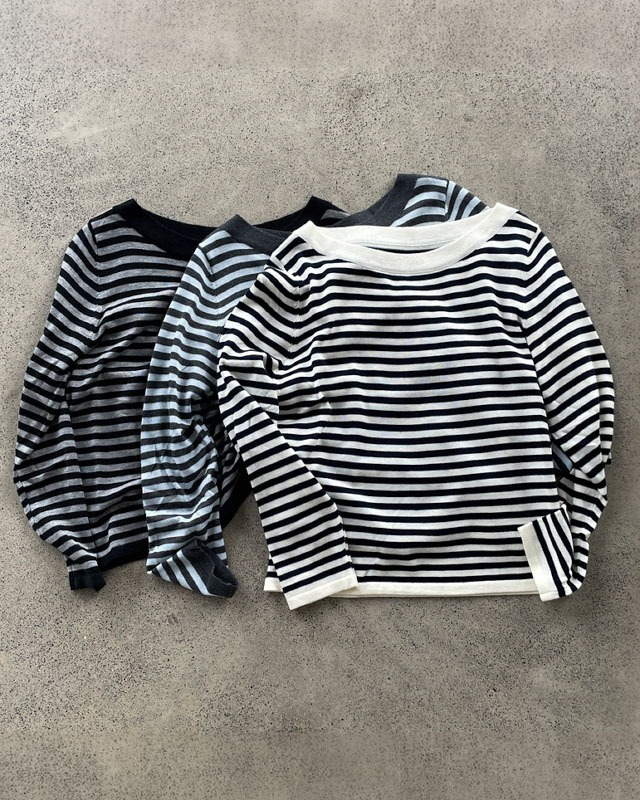 Boatneck Border Knit