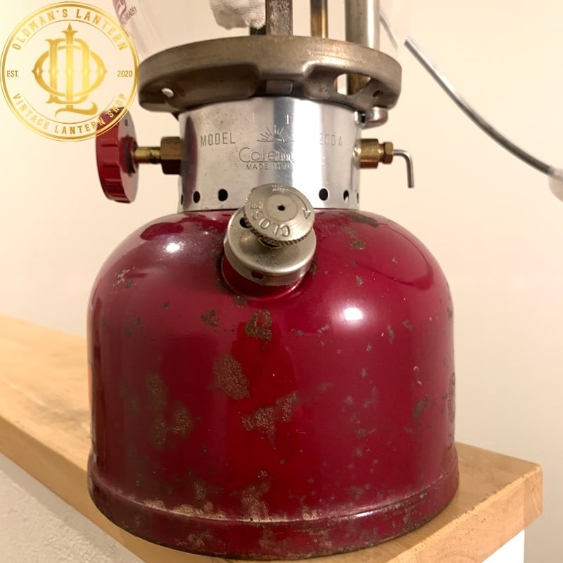 バーガンディ】Coleman コールマン 200A ガソリンランタン 1962年3月
