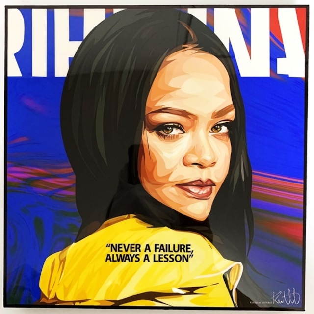 Rihanna (2) リアーナ「ポップアートパネル Keetatat Sitthiket キータタットシティケット」ポップアートフレーム ポップアートボード グラフィックアート ウォールアート 絵画 壁立て 壁掛けインテリア 額 ポスター プレゼント ギフト インスタ映え 音楽