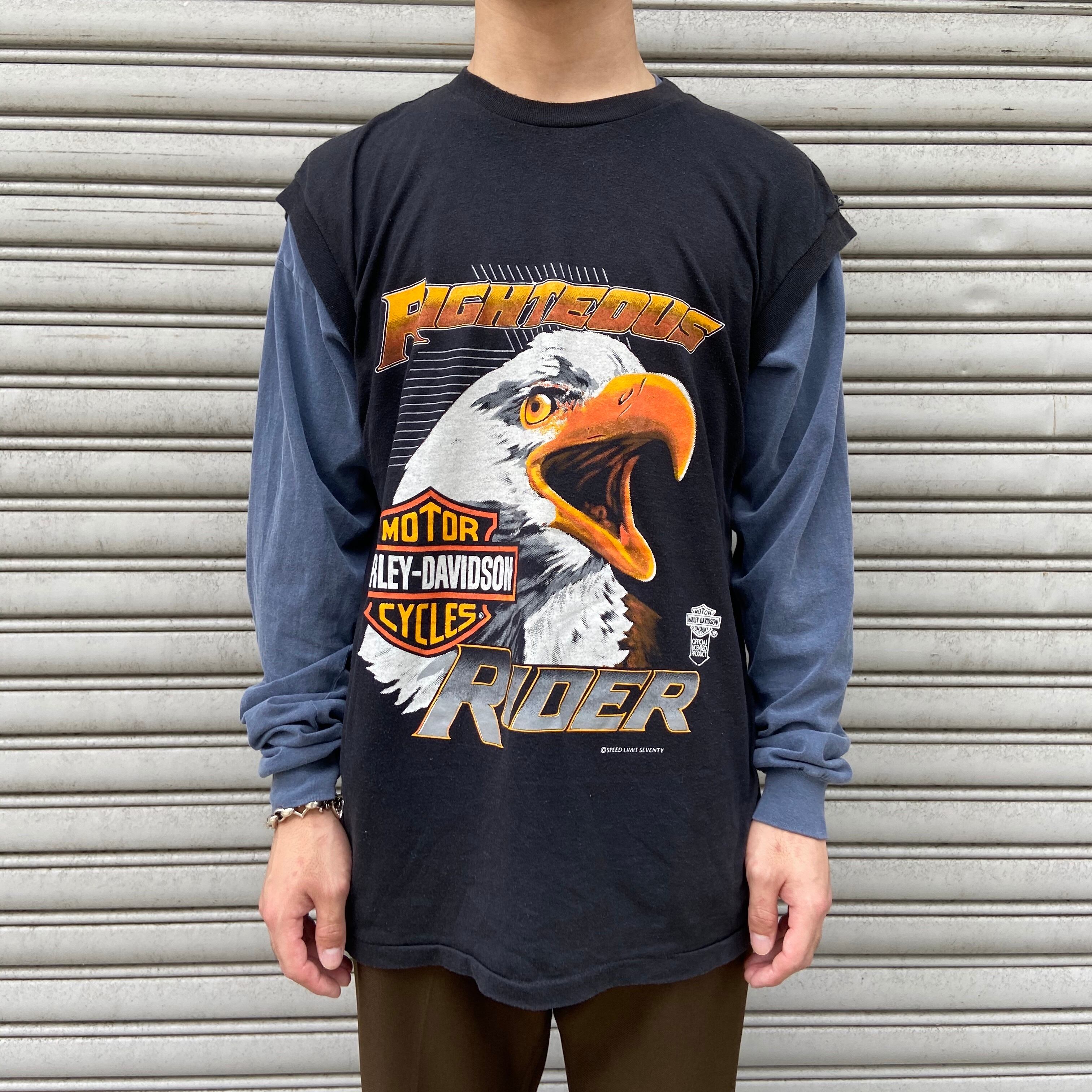 送料無料』Harley-Davidson ハーレー ノースリーブTシャツ USA製 80s