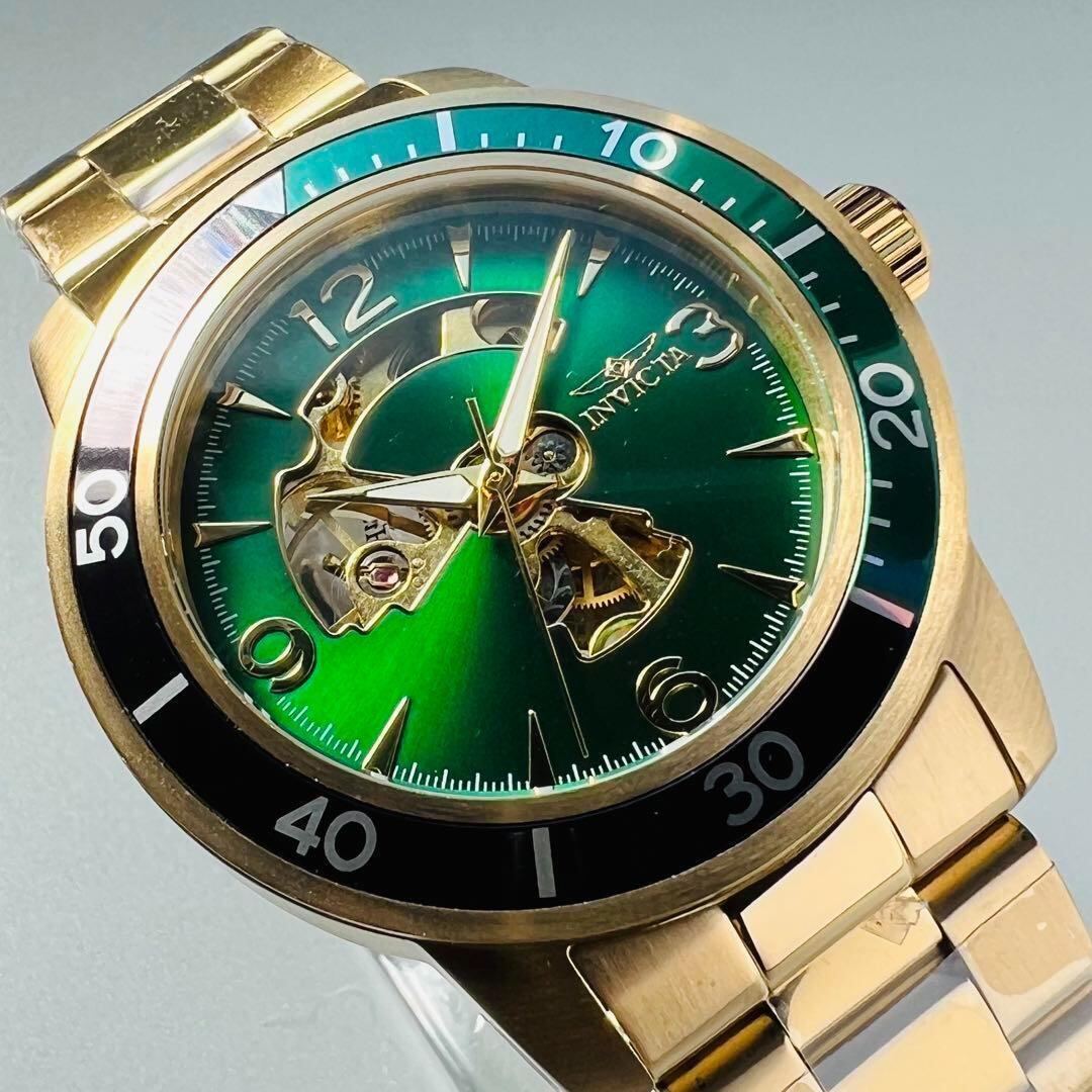 INVICTA インビクタ 腕時計 自動巻き グリーン ゴールド ブラック 