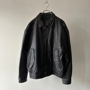 -ST JOHN'S BAY- 00's fly front leather jacket