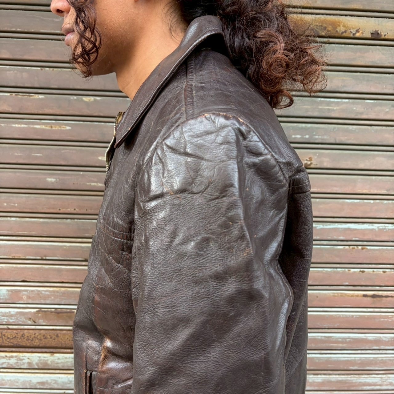 50s チェコスロバキア製 レザージャケット ユーロ ヴィンテージ M