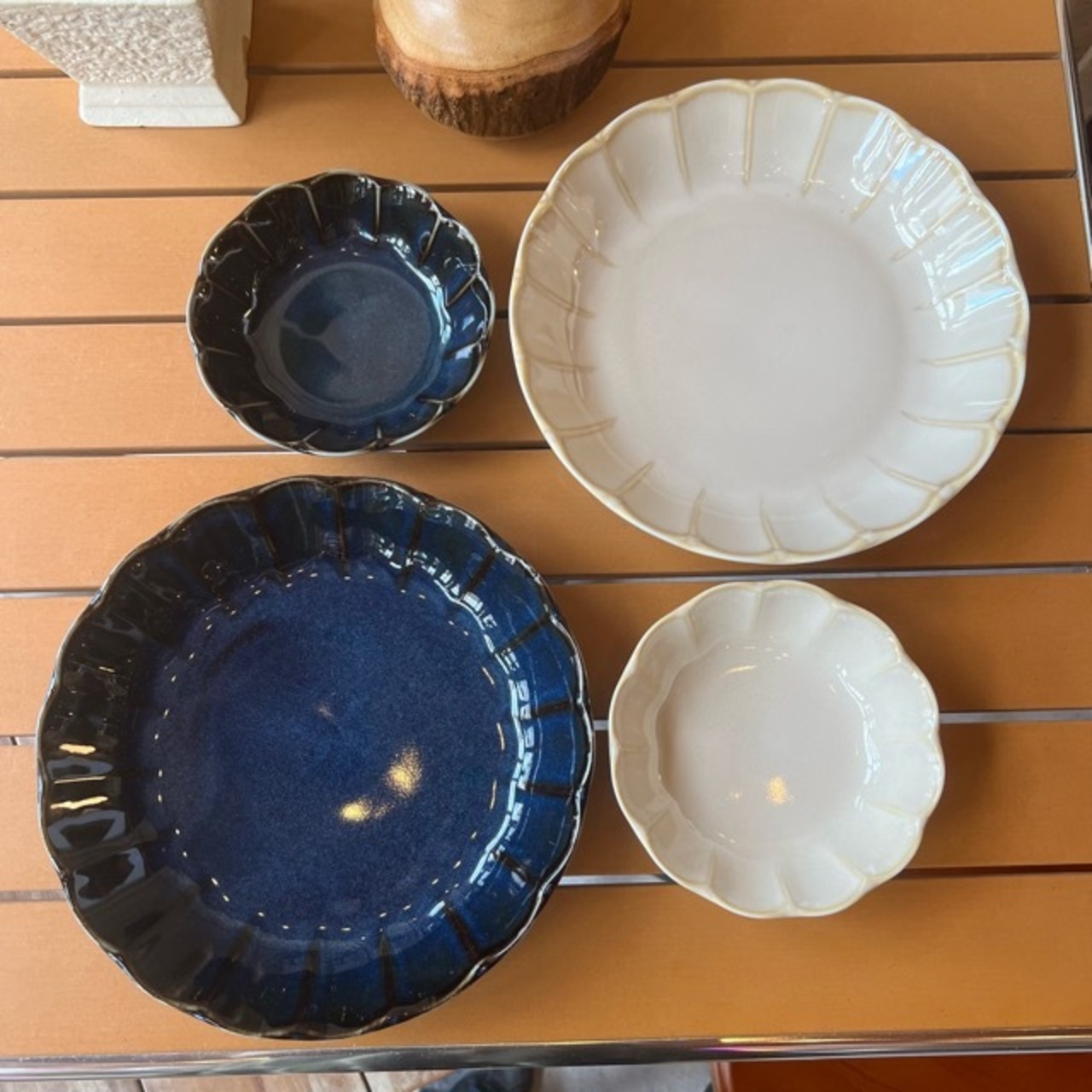 Vintage深皿　White　美濃焼　白　ケーキ皿　ボウル　パスタ皿　深皿　和食器　陶器　織部