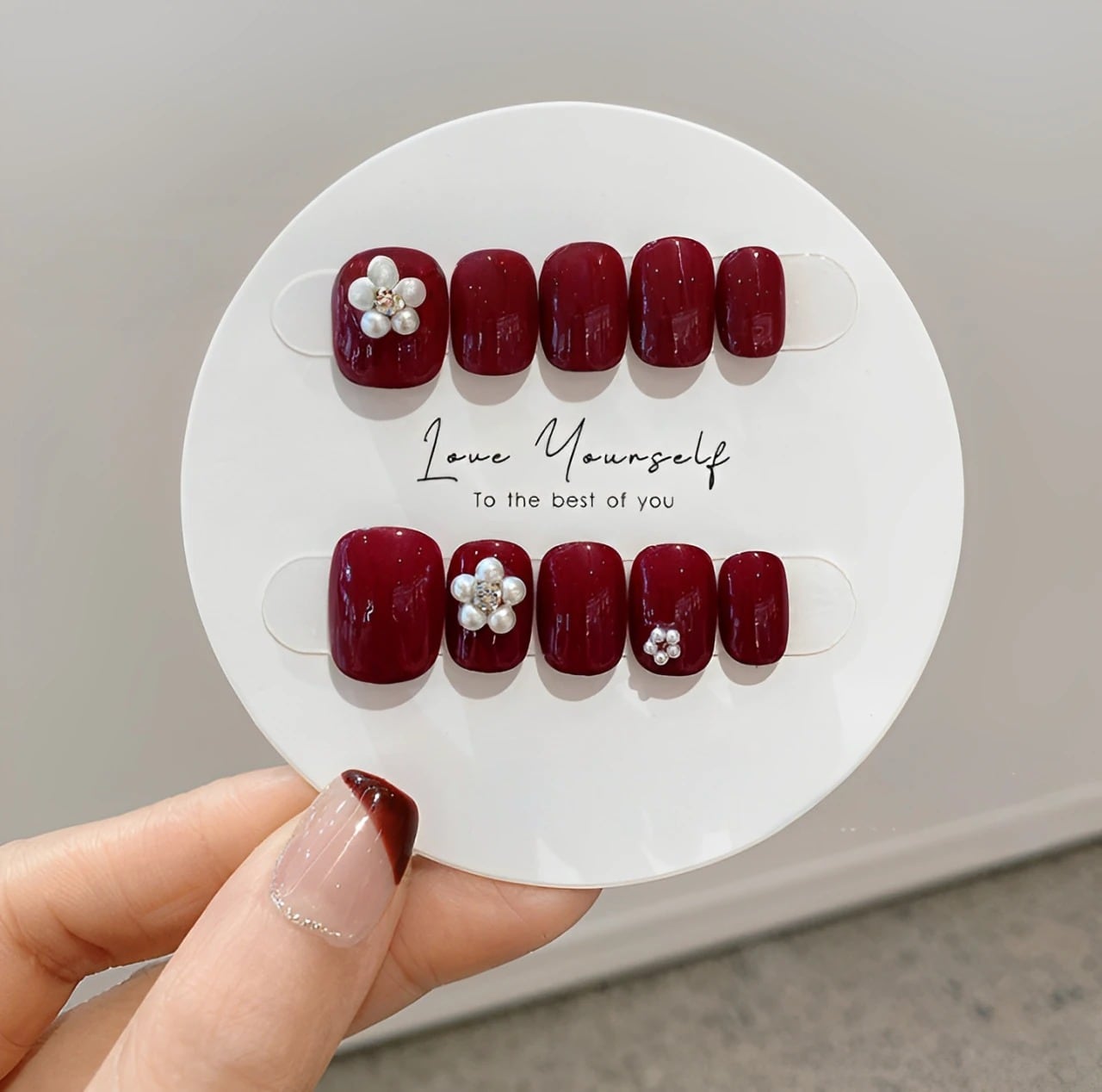 クラシックボルドー｜パールフラワーネイル［PM039］ | 【PLUM