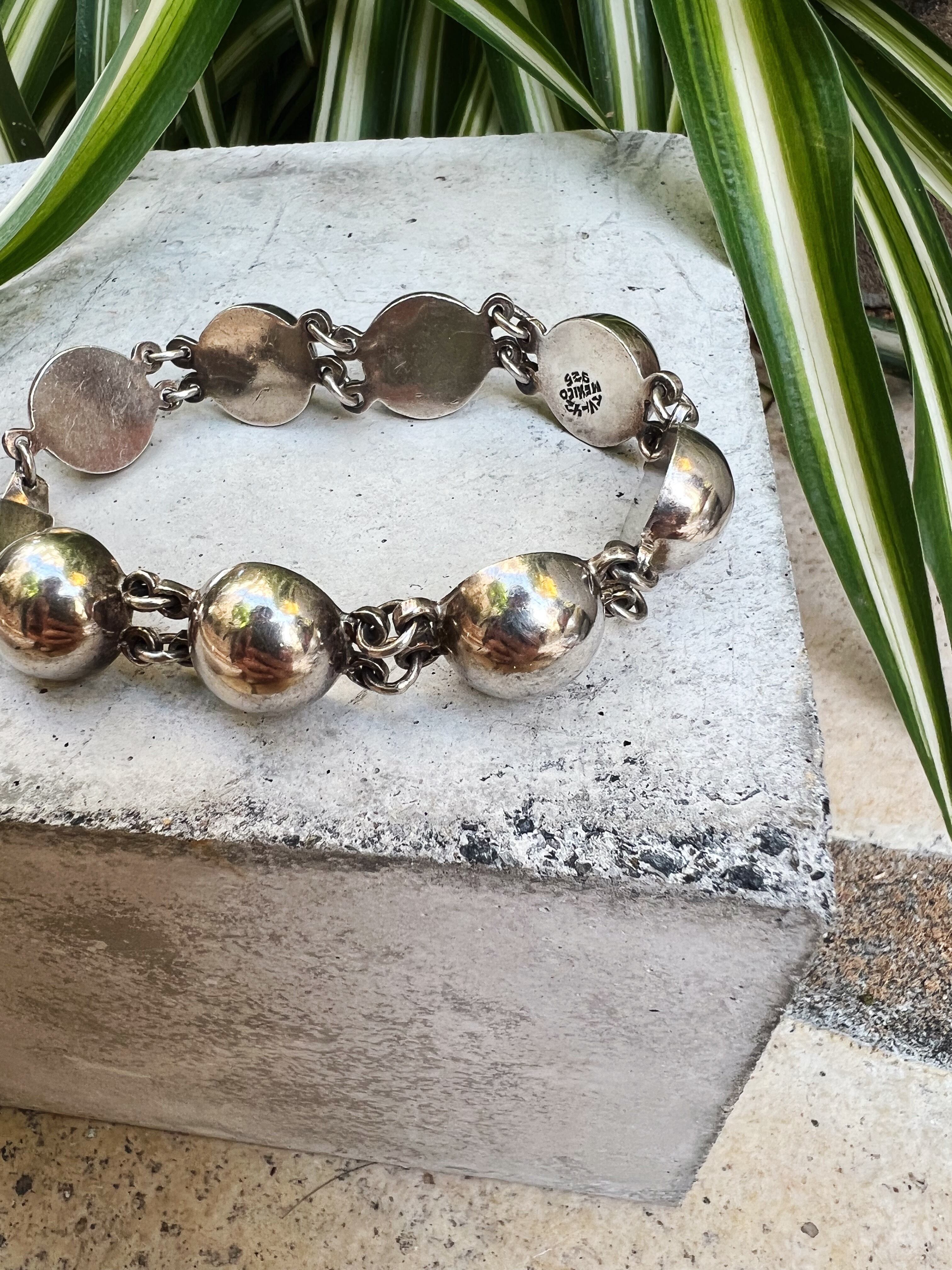 Vintage mexican 925 silver modern bracelet ( ヴィンテージ  