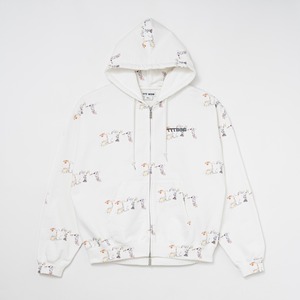 Coco zip up hoodie（WHITE）