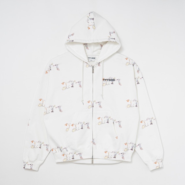 Coco zip up hoodie（WHITE）