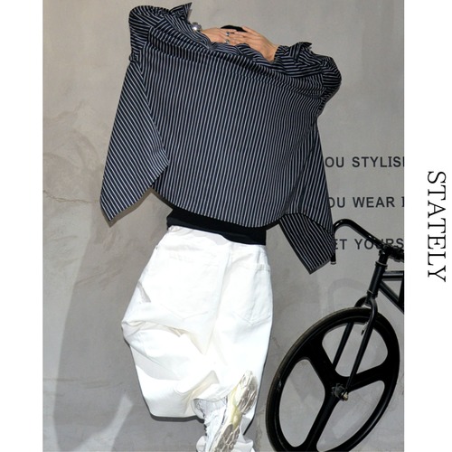 Pinstripe Flow シャツ/2color_T230 画像