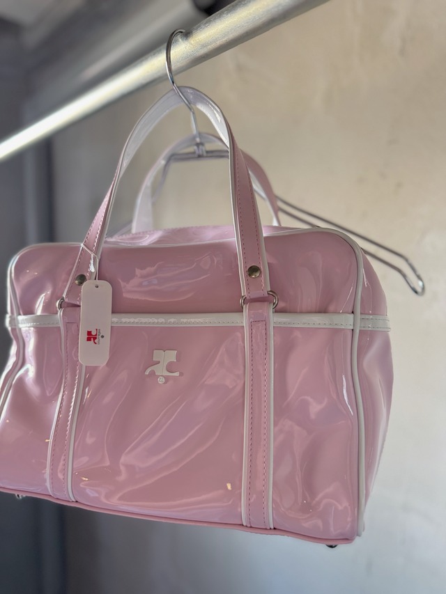 Courrèges logo pink enamel bag(dead stock)