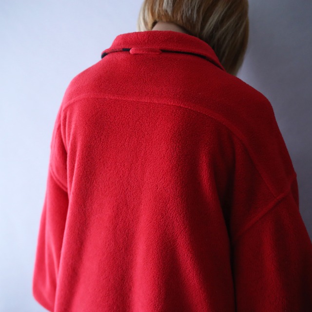 "Marlboro" reversible XXL over silhouette half-zip fleece pullover