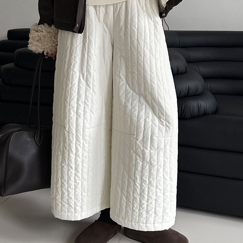 【bottoms】中綿ワイドパンツ Q7310