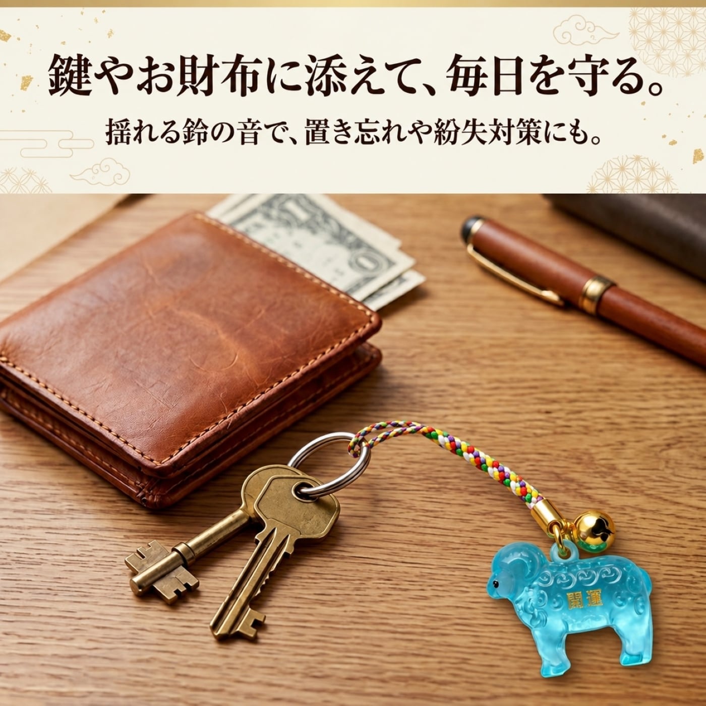 開運 彩りひつじ鈴守り｜2027年 干支・未年 アクリル根付お守り 羊