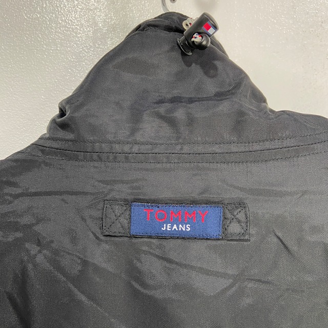 『送料無料』90s Tommy jeans ダブルジップナイロンジャケット　黒　L