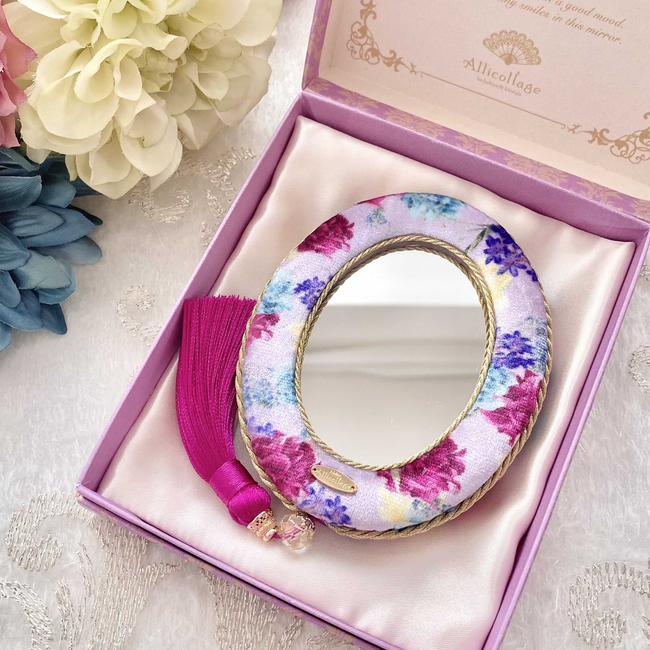 フレンチシャビーな素敵空間 フラワーデザイン 花柄 ミラー ML