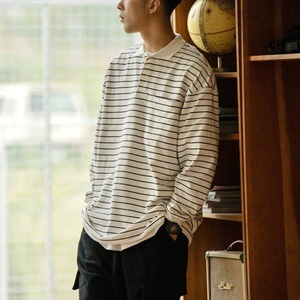 Border pattern polo shirt 0222