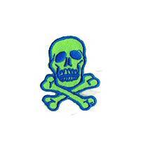 ガイコツ スカル ワッペン アイロンパッチ アップリケ FD0311