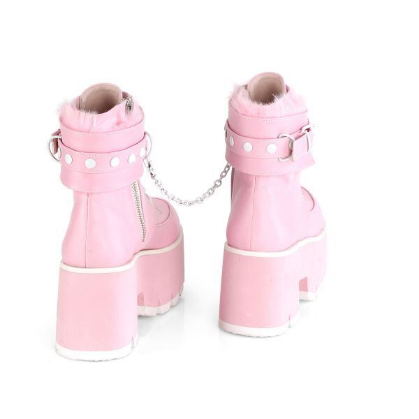 □【サイズ交換OK】Demonia（デモニア）正規保証品 厚底 ブーツ ピンク