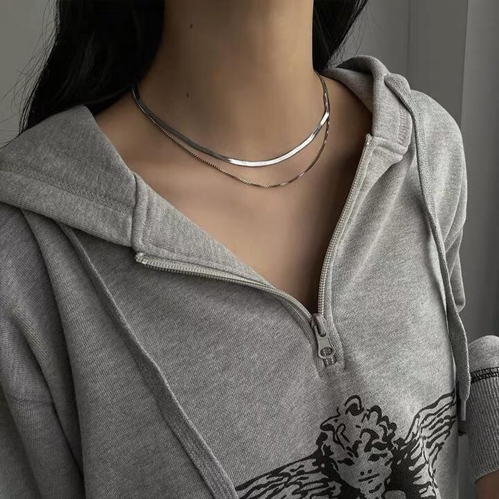 22ss 2カラーダブルチェーンネックレス S3352 Sugar Store