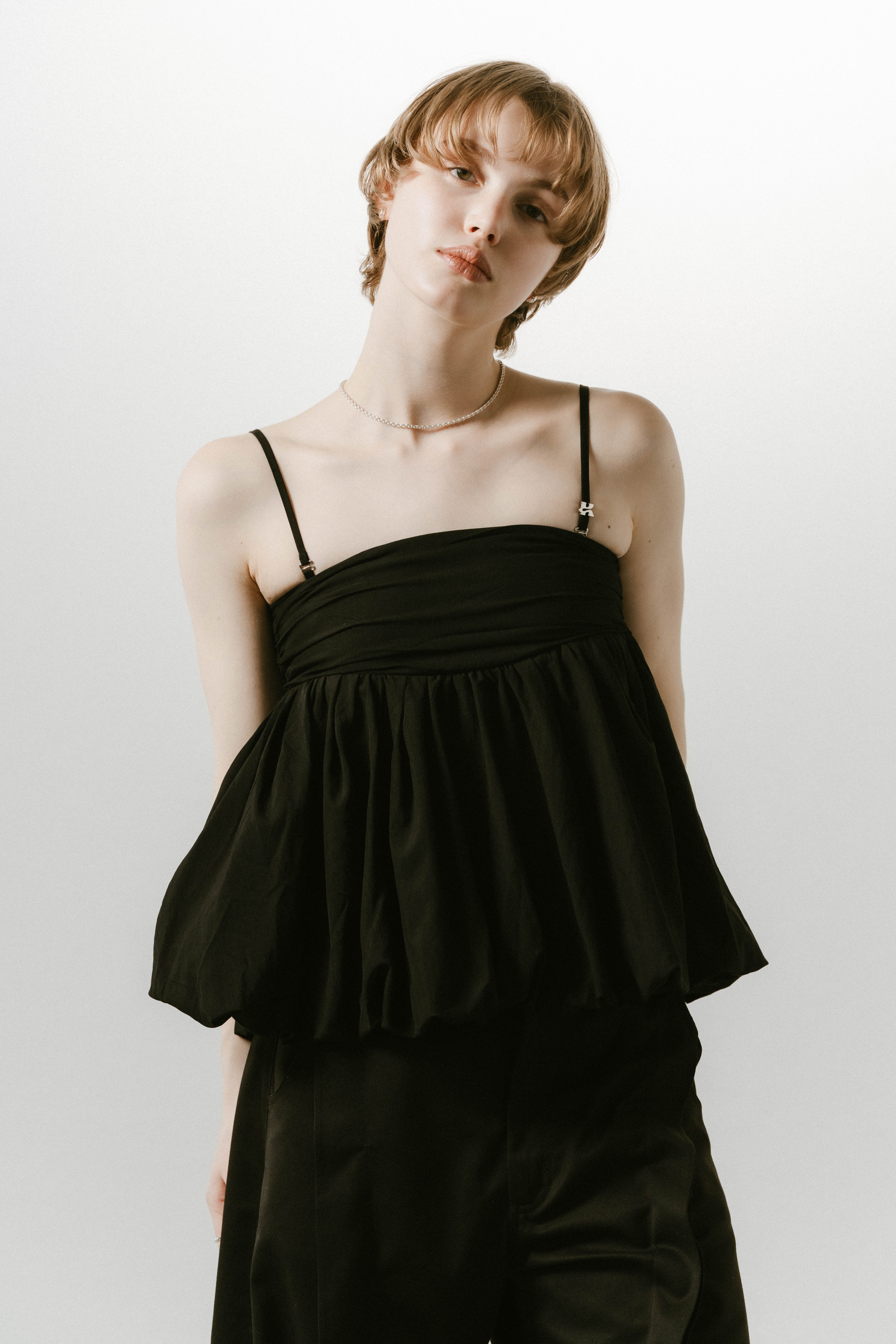 【Knuth Marf】2way peplum tops/black