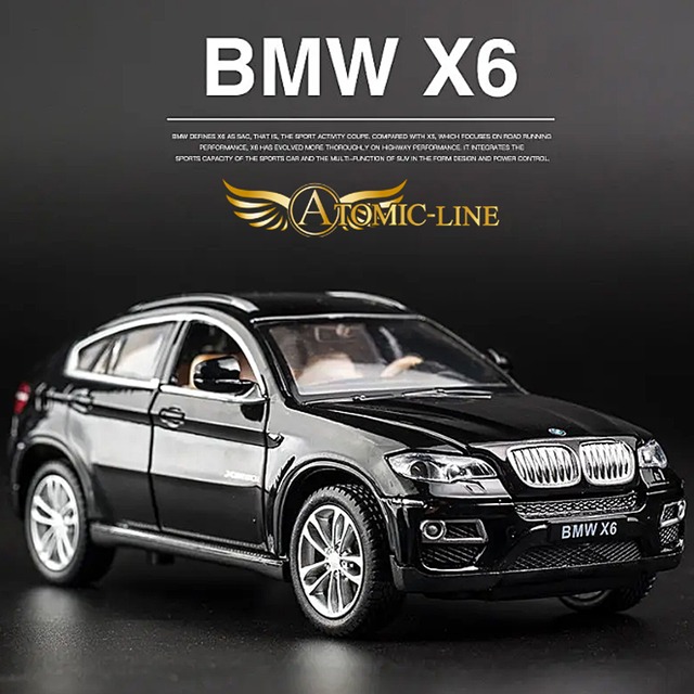 BMW X6 ミニカー 1/32 全4色 ライト点灯 エンジンサウンド 合金モデル 模型 ジオラマ